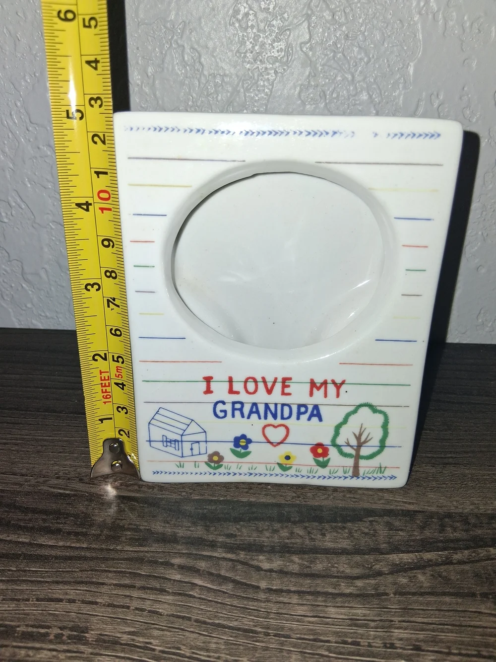 I Love My Grandpa Ceramic Picture Frame Vintage Style Novelty Grandparents Gift